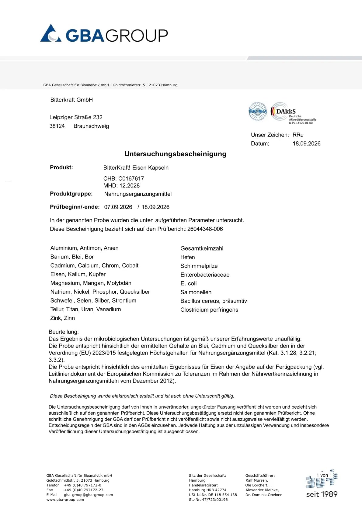 Bitterkraft IJzercapsules