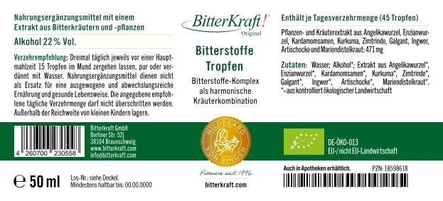 BitterKraft! Originele druppels (BIO) 50 ml met pipet