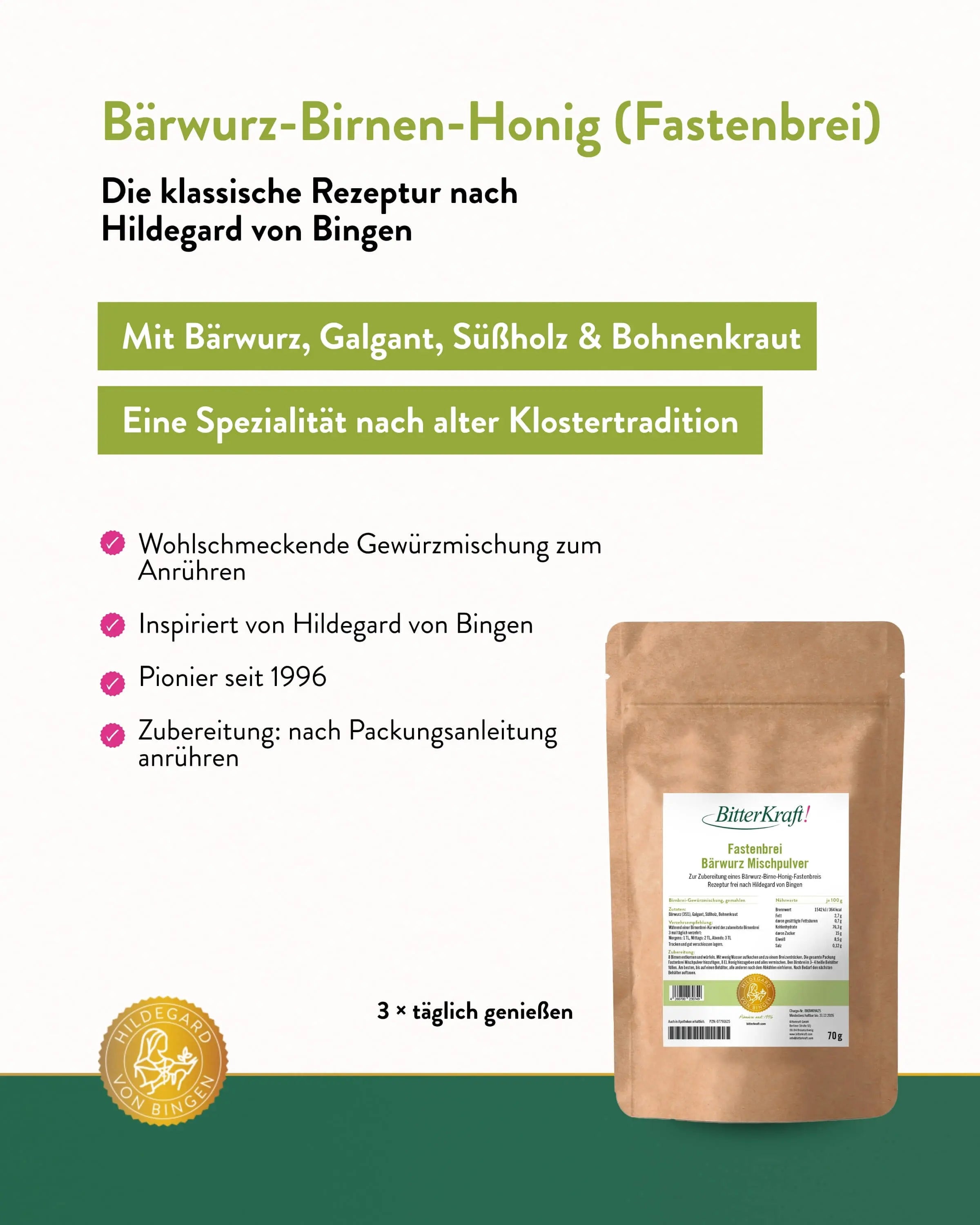 Bärwurz Birnenhonig Mischpulver Geburtstagspaket
