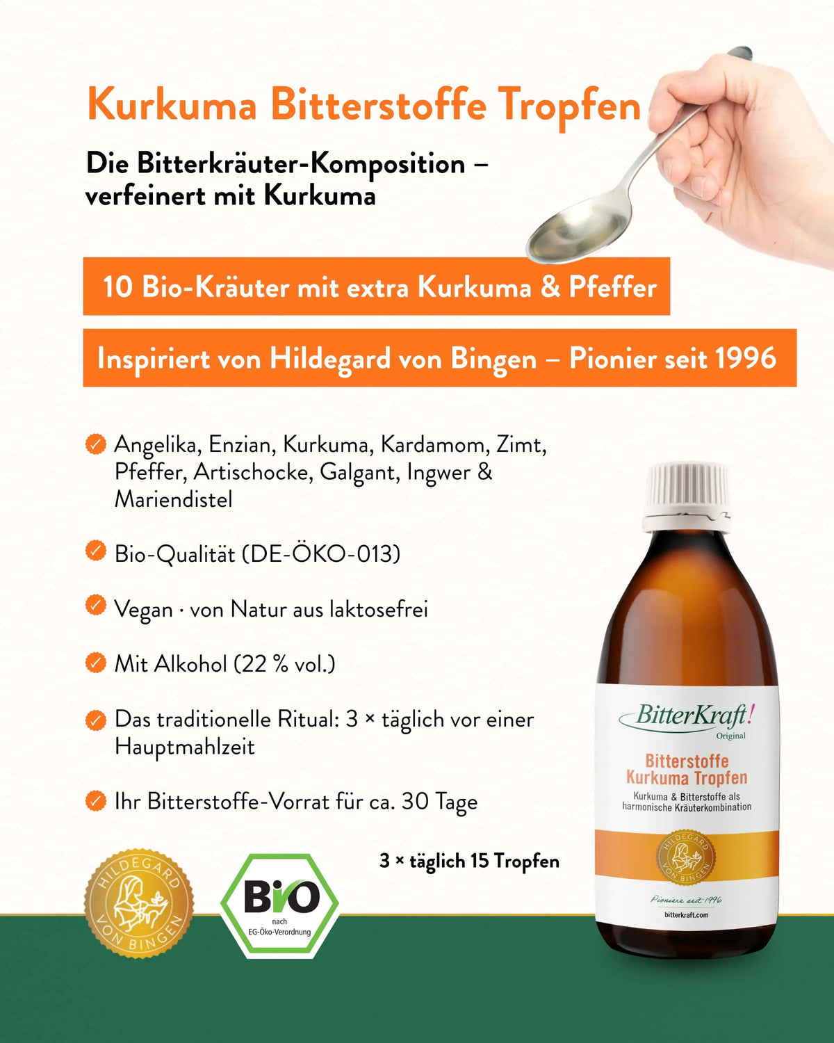 BitterKraft! Originele kurkuma-druppels (BIO) 200 ml